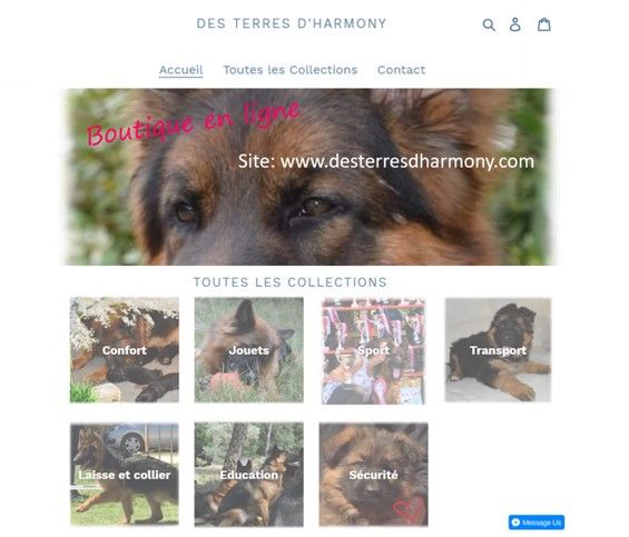 Des Terres D'Harmony - Boutique en ligne accessoires canins
